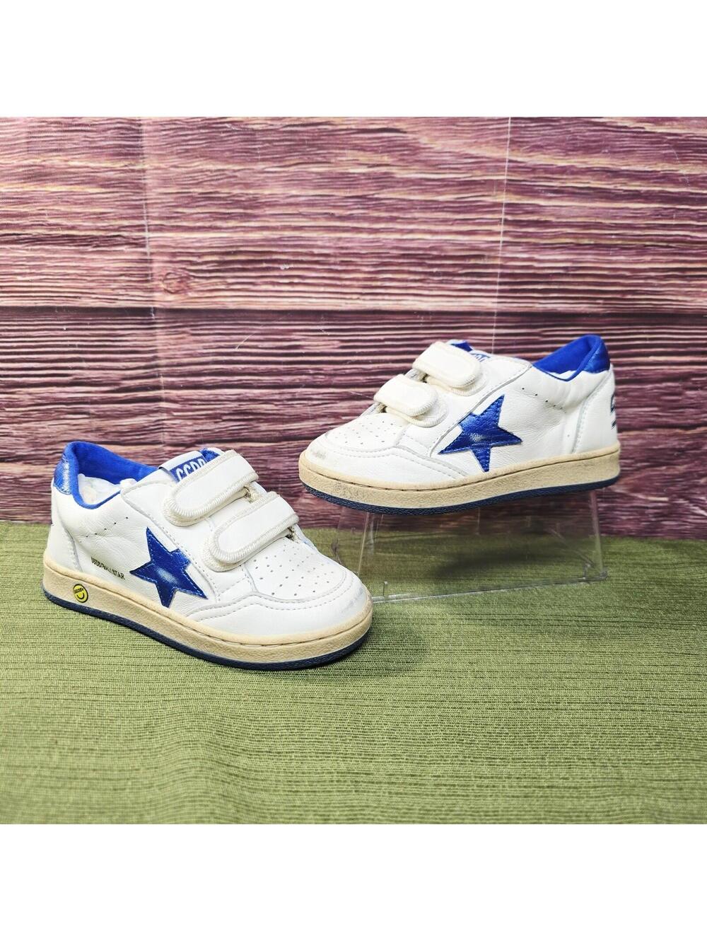 NEW Golden Goose Toddler Ball Star Sneakers Blue Metallic Star EU 26 US 9